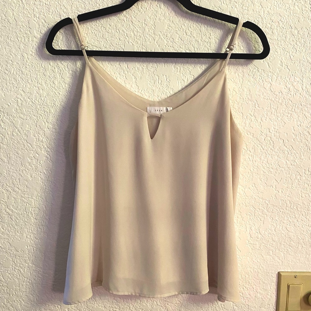 Lush All in Favor Beige Keyhole Tank